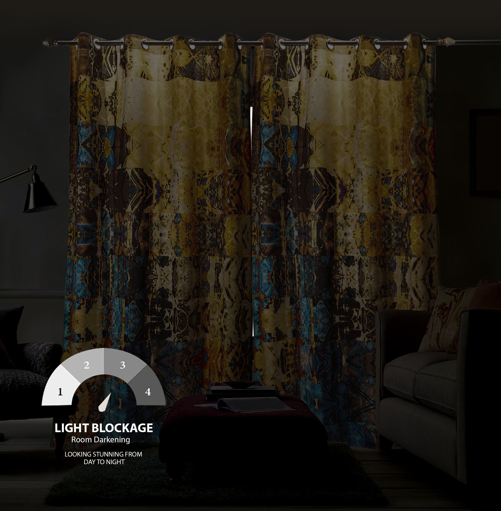Printed Luxury Design&Styles Ready Made Velvet Curtain