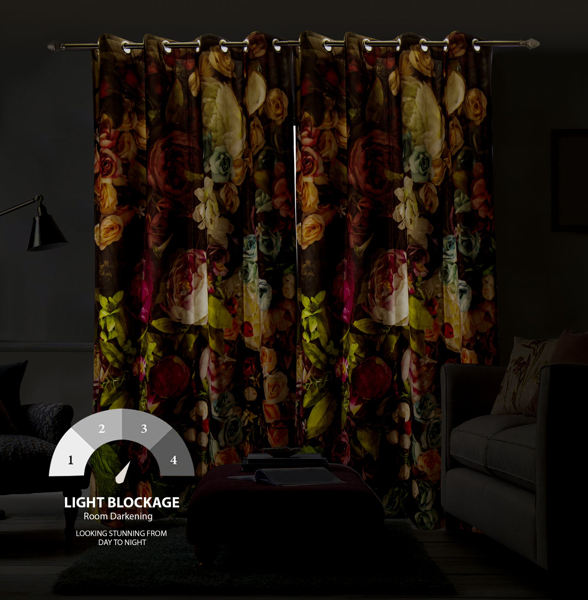 Printed Luxury Design&Styles Ready Made Velvet Curtain