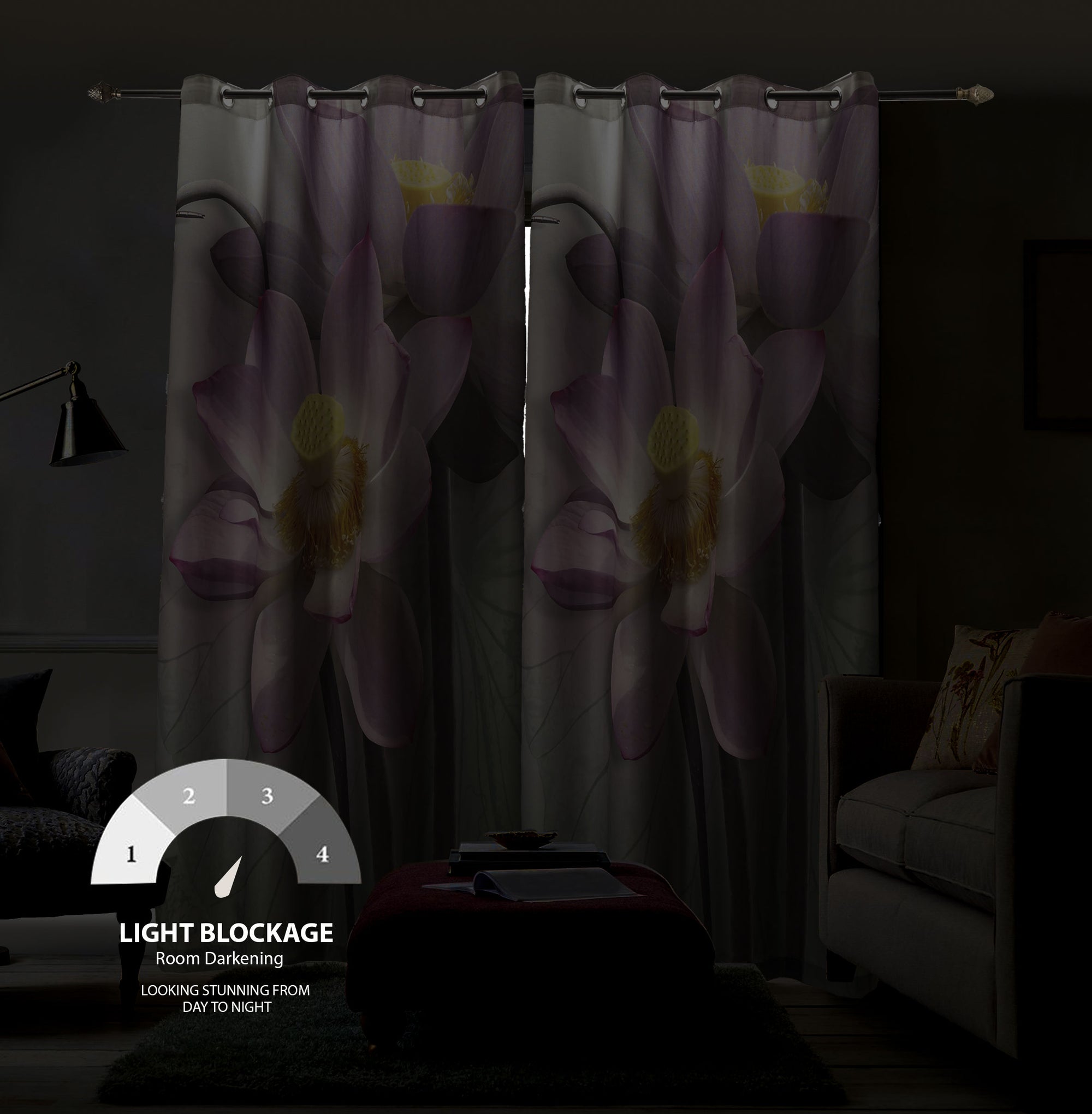 Printed Luxury Design& Curtain styles Ready Made Velvet Curtains 94 x 54 inch