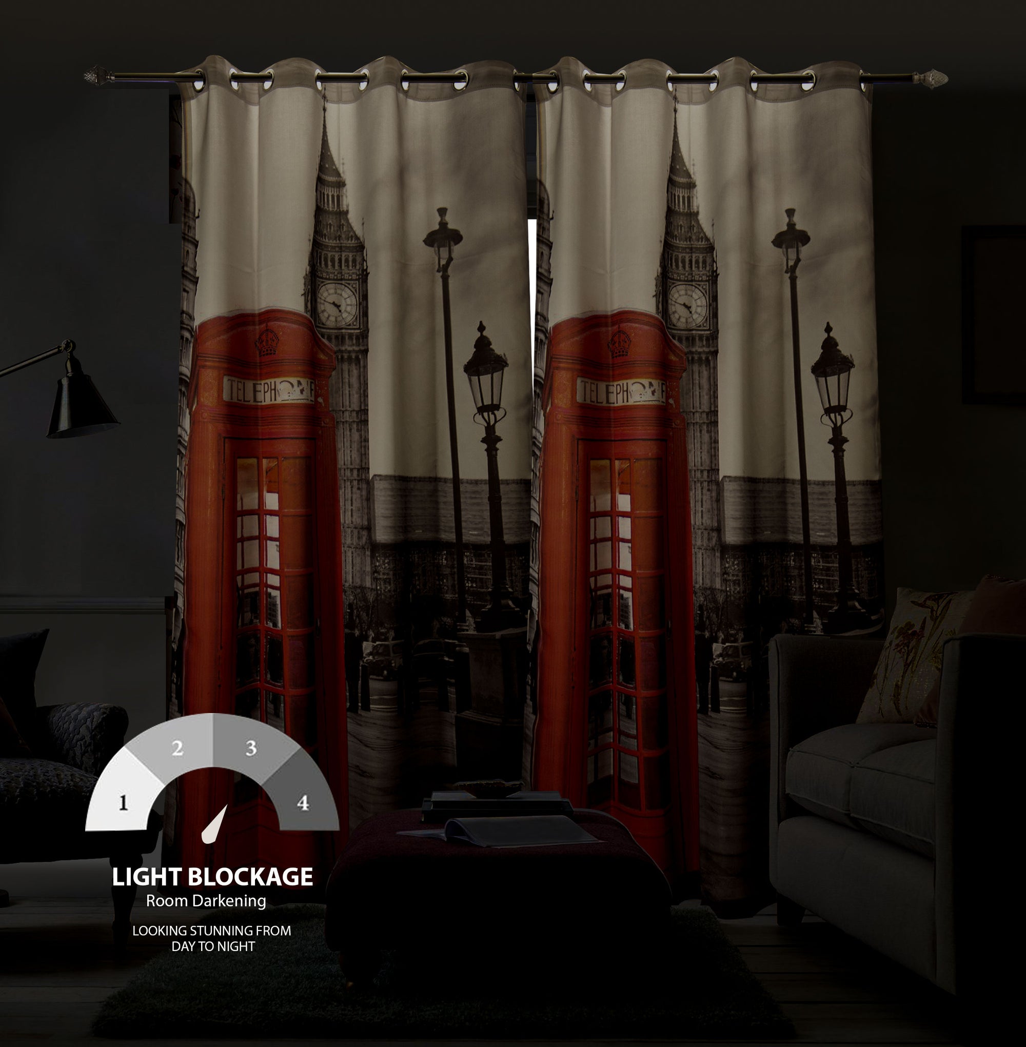 Printed Luxury Design& Curtain styles Ready Made Velvet Curtains 94 x 54 in