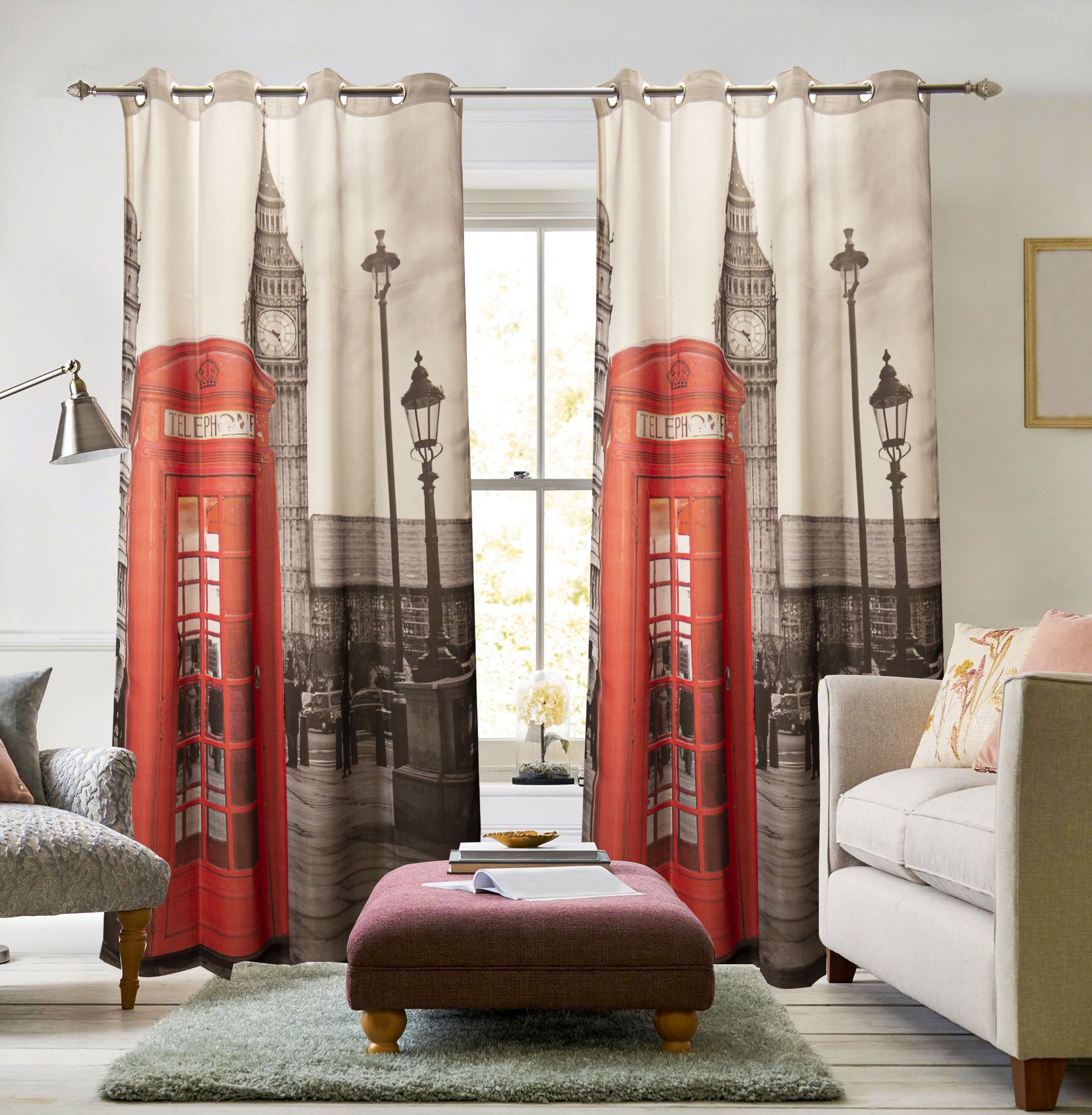 Printed Luxury Design& Curtain styles Ready Made Velvet Curtains 94 x 54 in