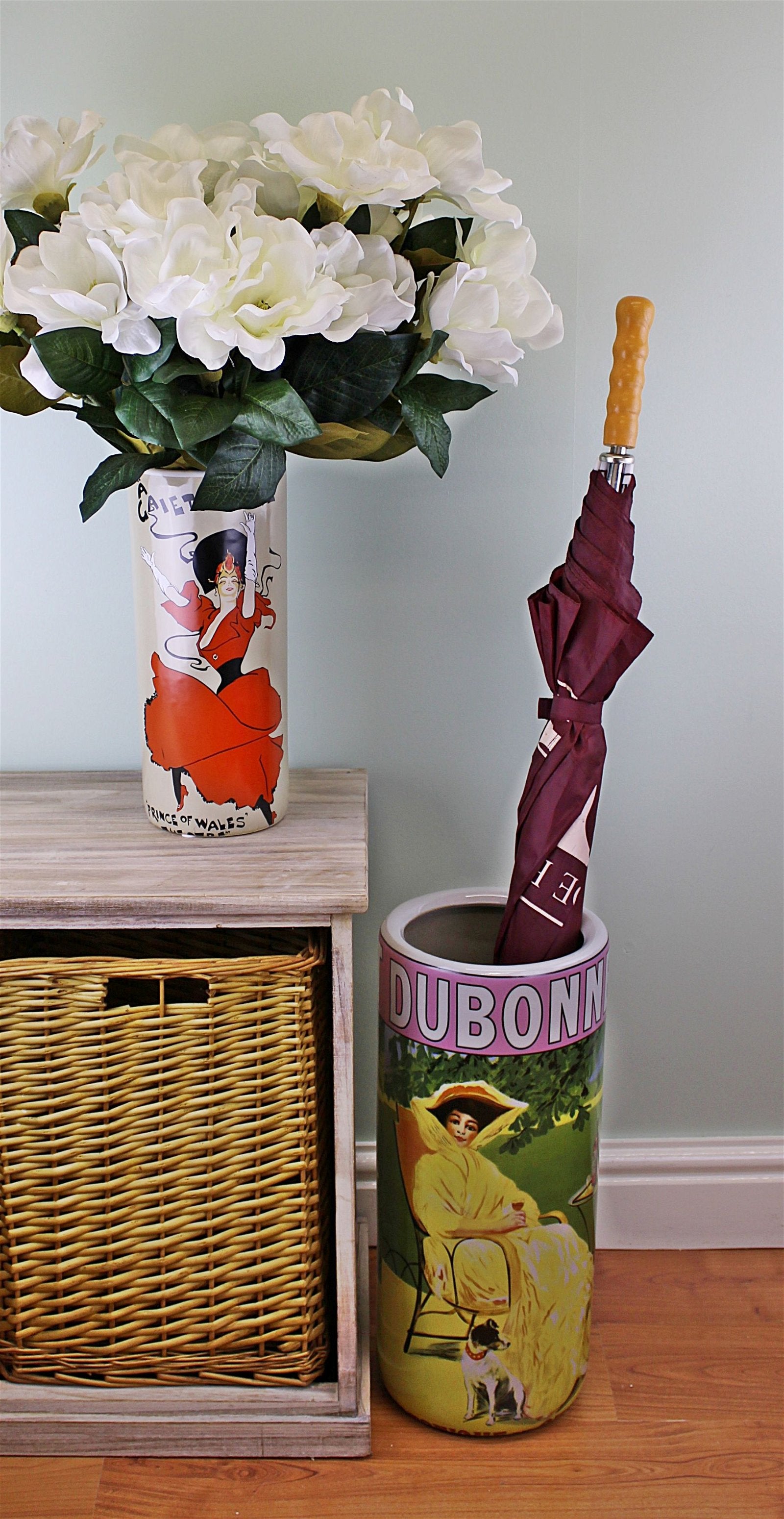 Umbrella Stand, Dubonnet Design With Free Vase