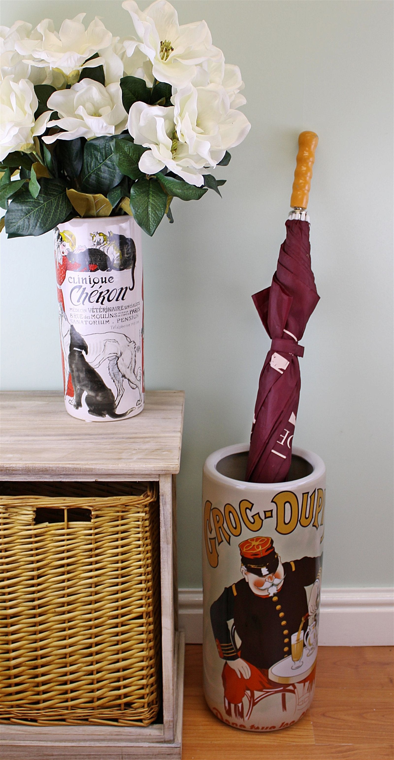 Umbrella Stand, Grog Dupit Design With Free Vase