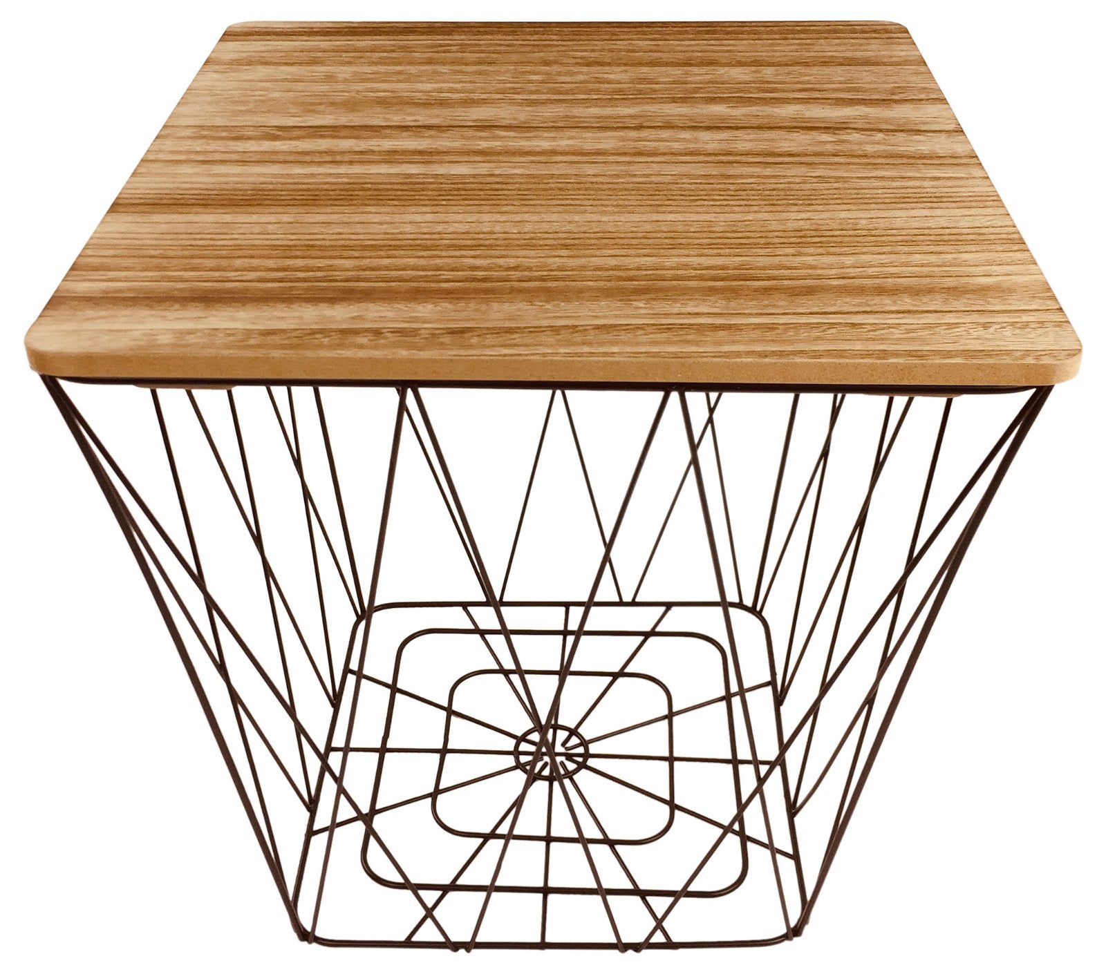 Geometric Black Wire Square Side Table