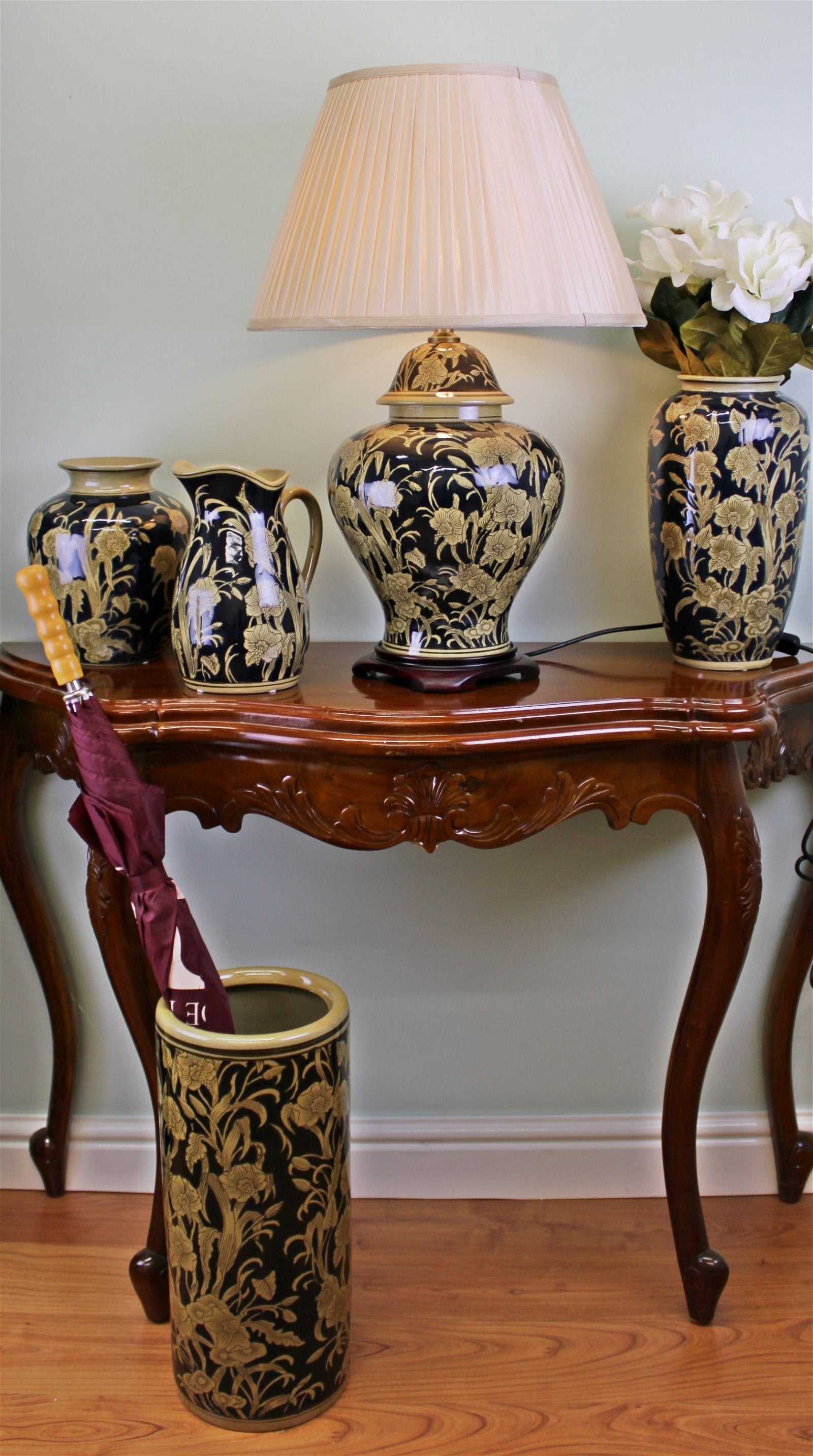 Ceramic Embossed Jug Style Vase, Regal Design