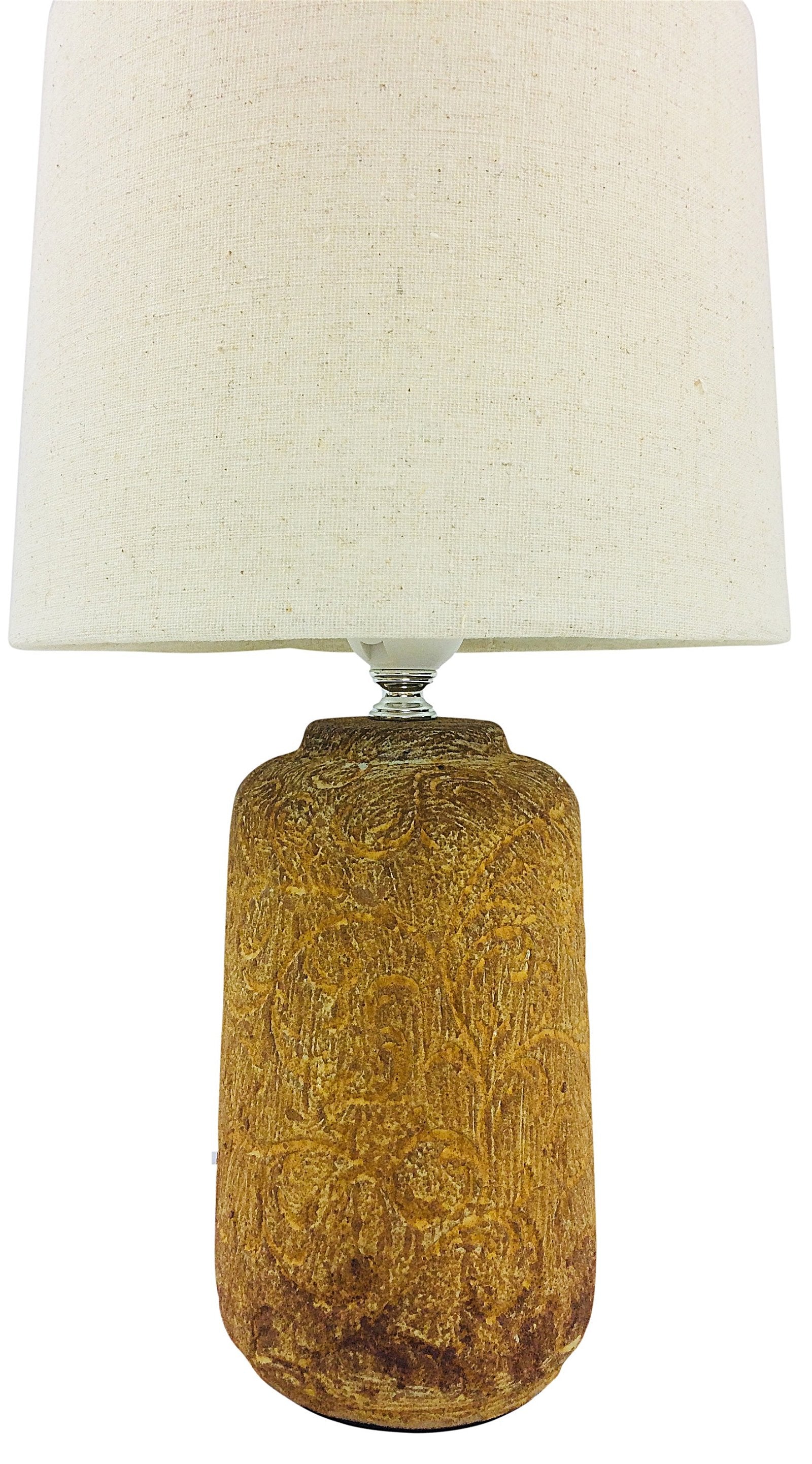 Golden Brown Distressed Lamp And Shade 38cm