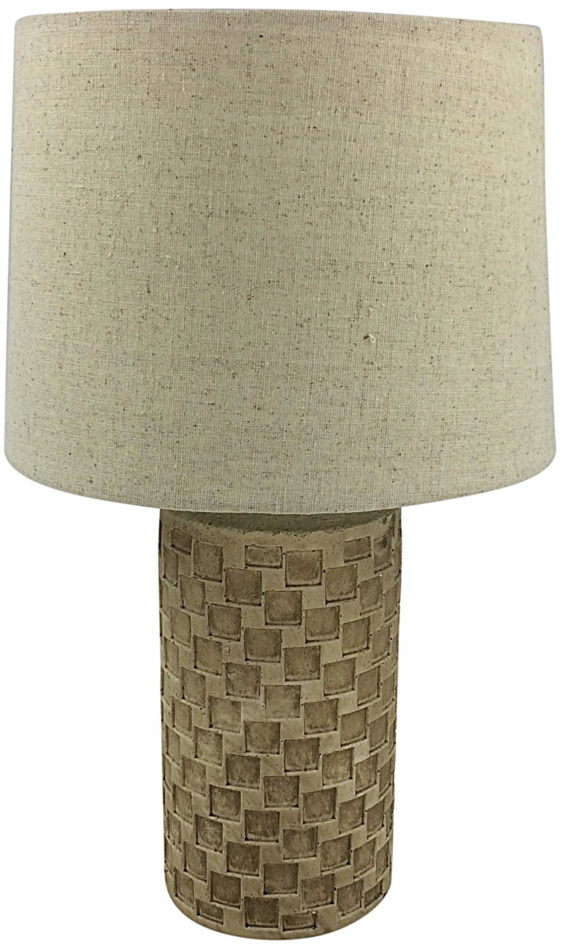 Beige Tile Lamp And Shade 38cm
