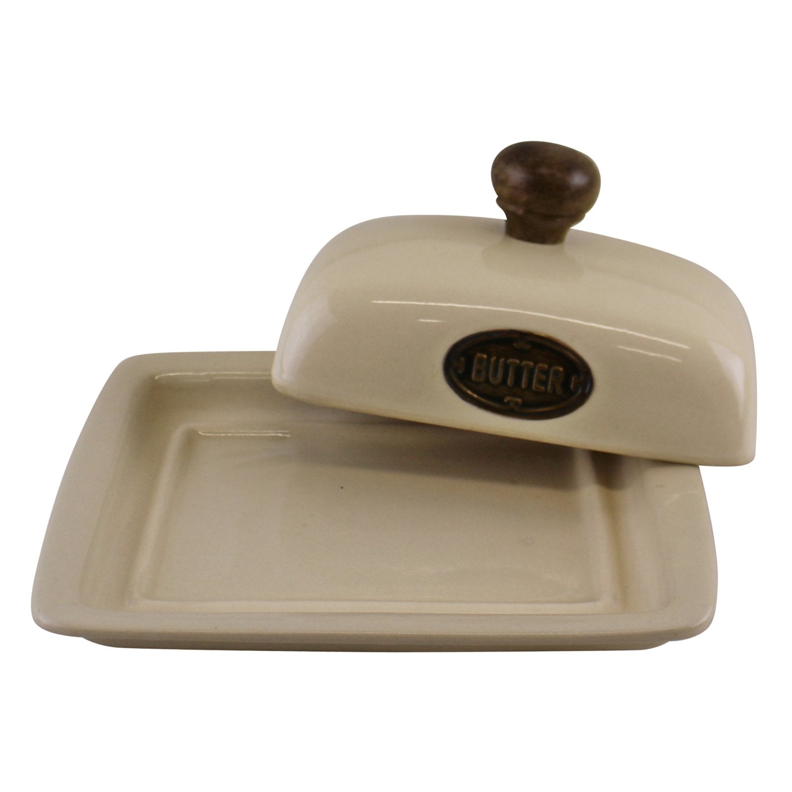 Country Cottage Cream Ceramic Butter Dish