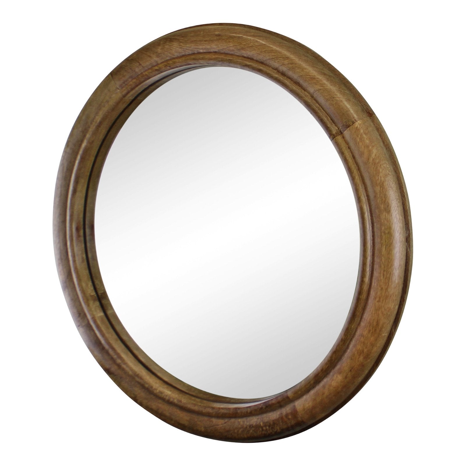 Mango Wood Circular Wall Mirror, 53cm