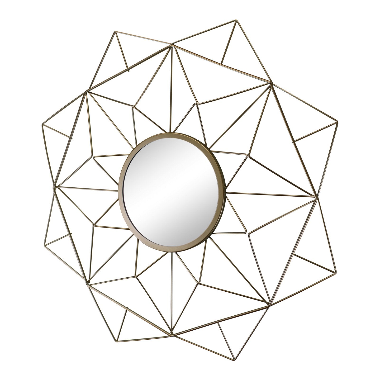 Gold Wire Geometric Design Mirror