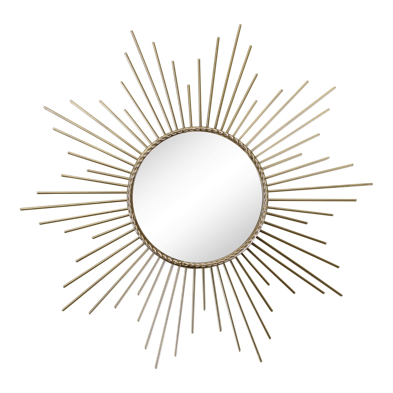 Set of 3 Gold Metal Sunburst Accent Mirrors