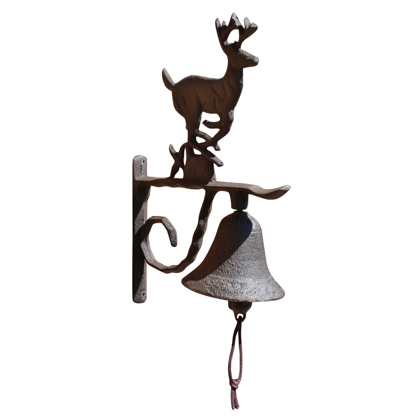 Rustic Cast Iron Wall Bell, Running Reindeer