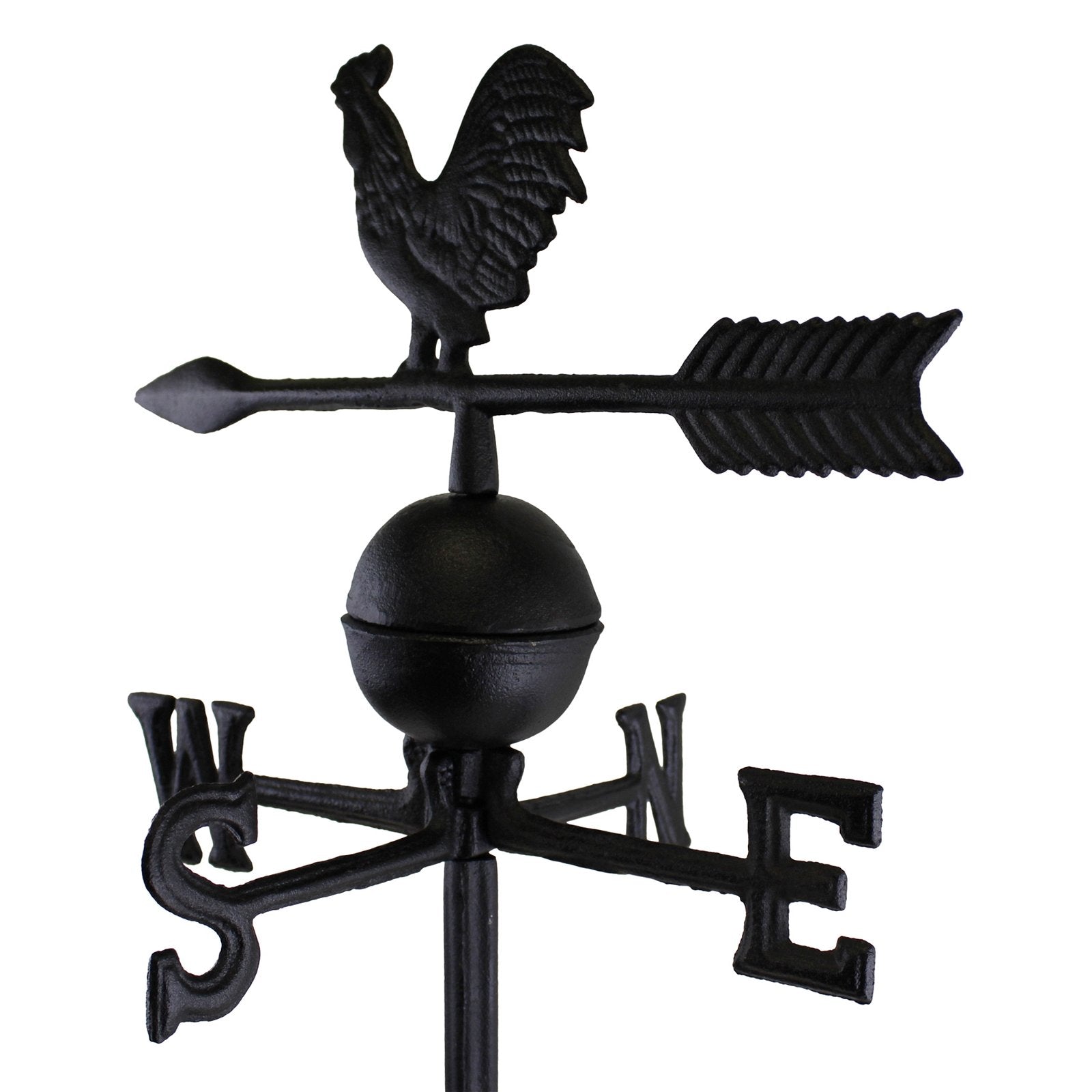 Cast Iron Freestanding Large Weather Vane, Rooster Design