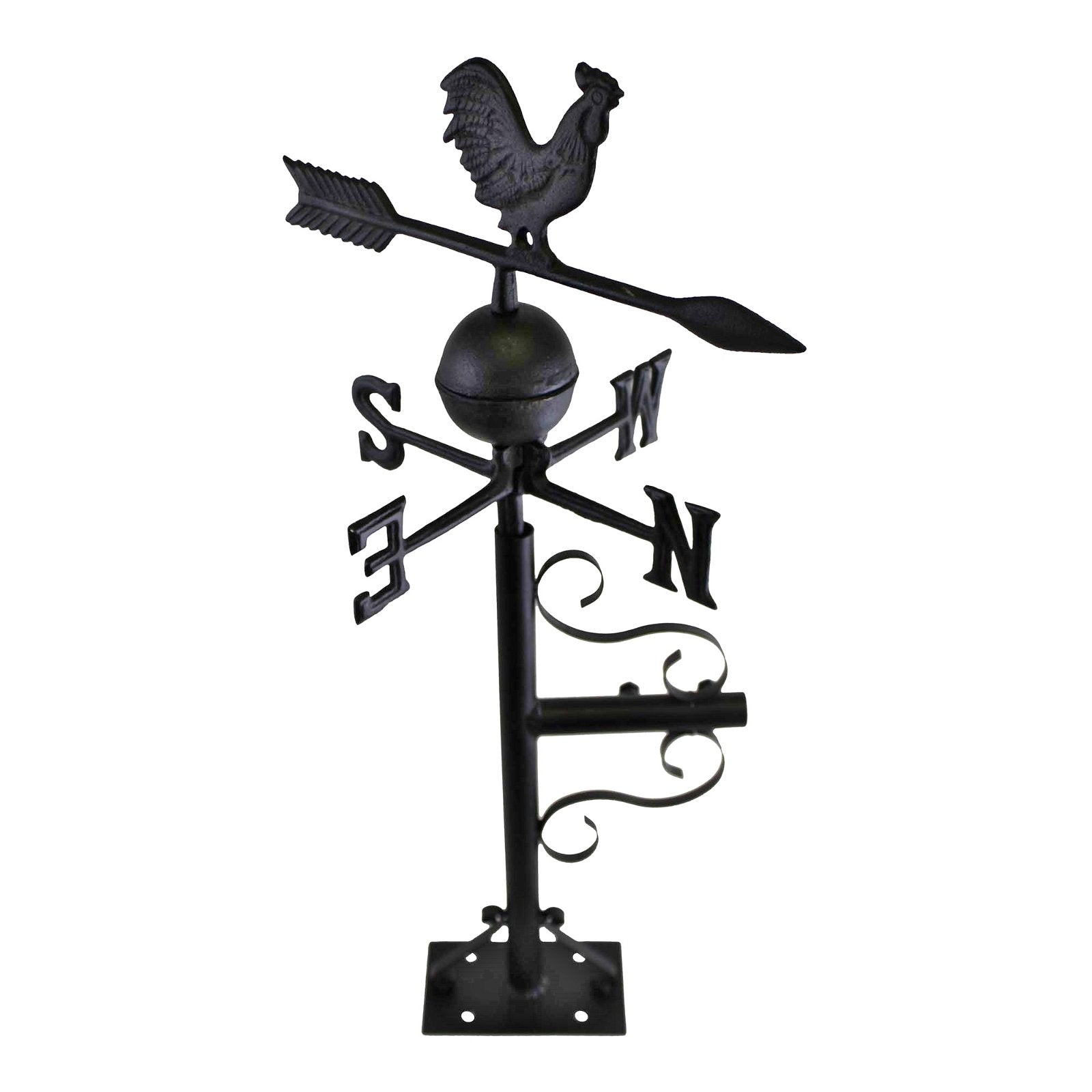 Cast Iron Mountable Large Weather Vane, Rooster Design
