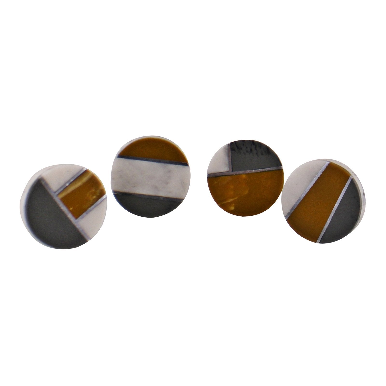 Set of 4 Round Abstract Design Resin Doorknobs
