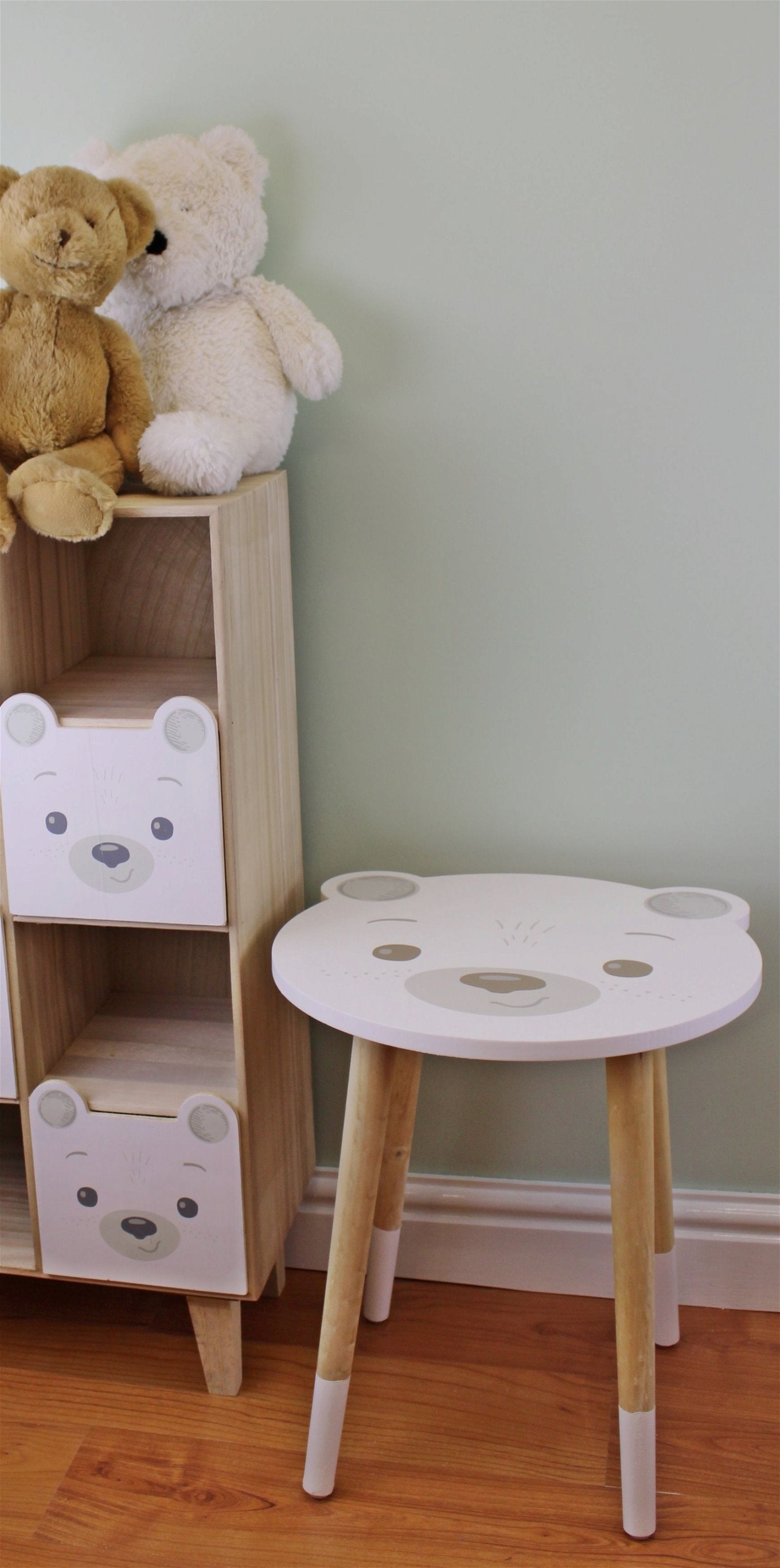 Baby Bear Wooden Side Table, Bear Design