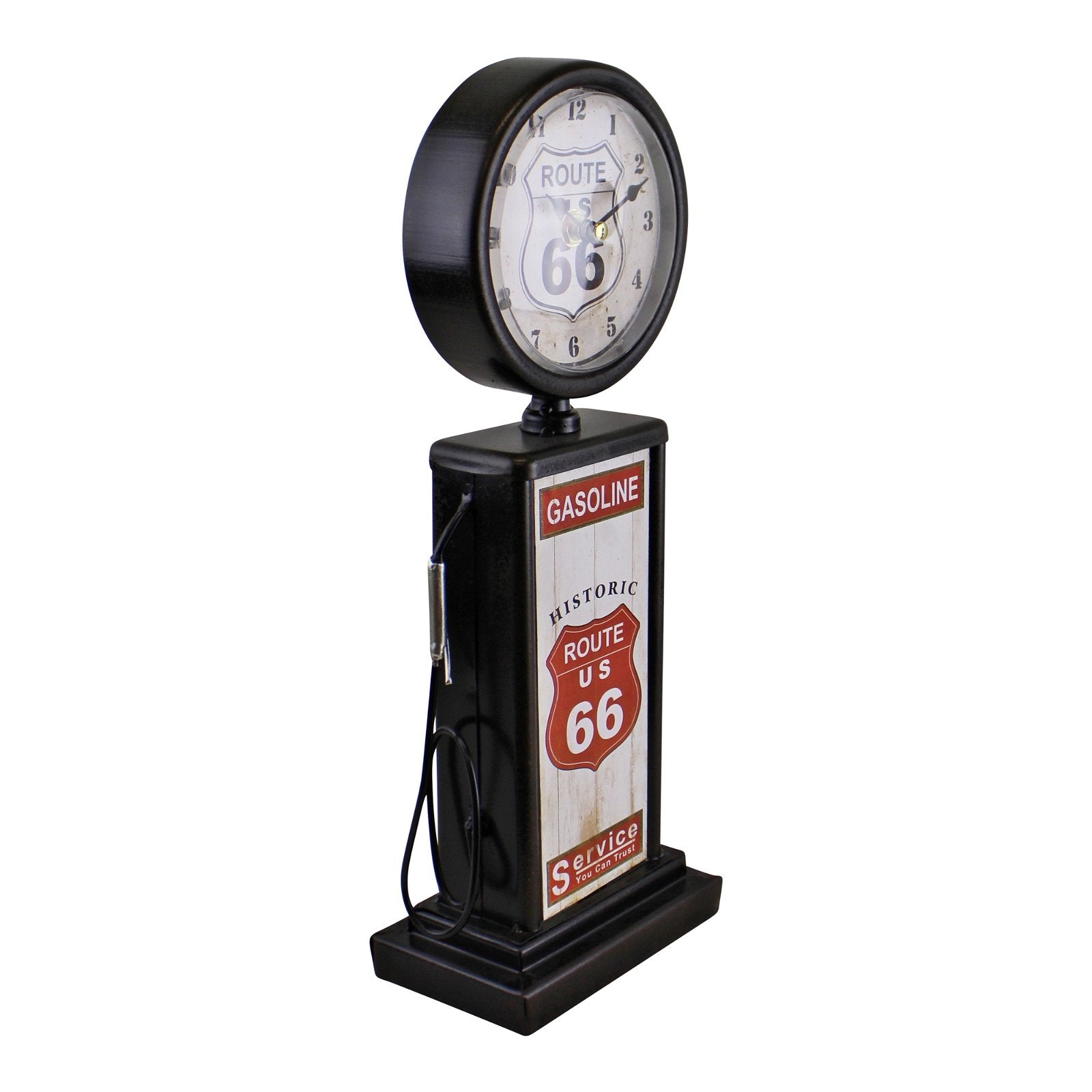 Retro Gas Pump Clock, Black, 13x34cm