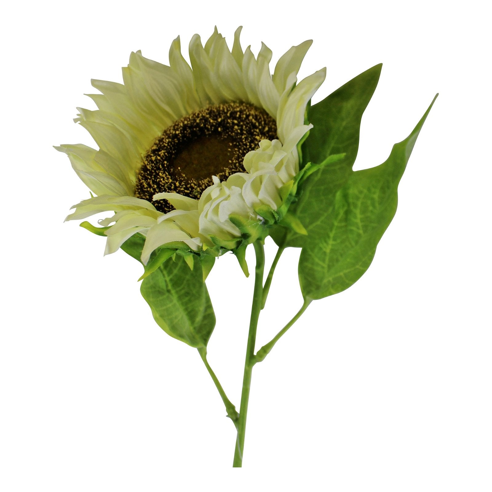Single Sunflower Spray, Cream Flower, 71cm