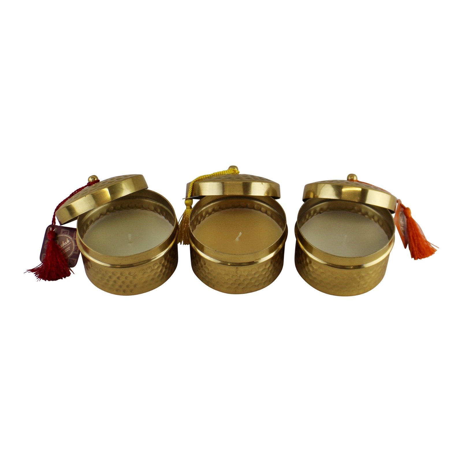 Set of 3 Kasbah Design Candlepots With Tassels