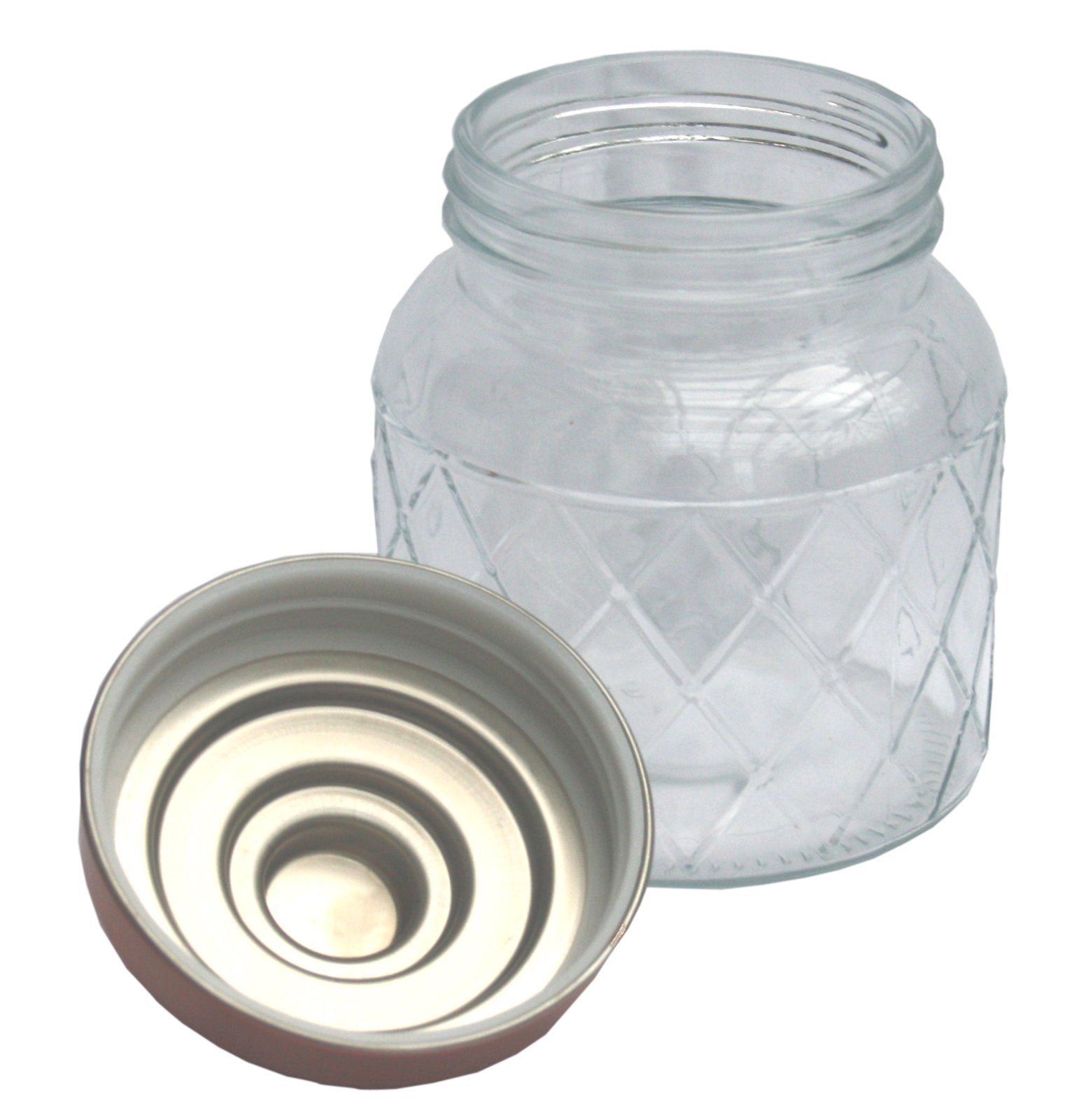 Round Glass Jar With Copper Lid - 5.5 Inch