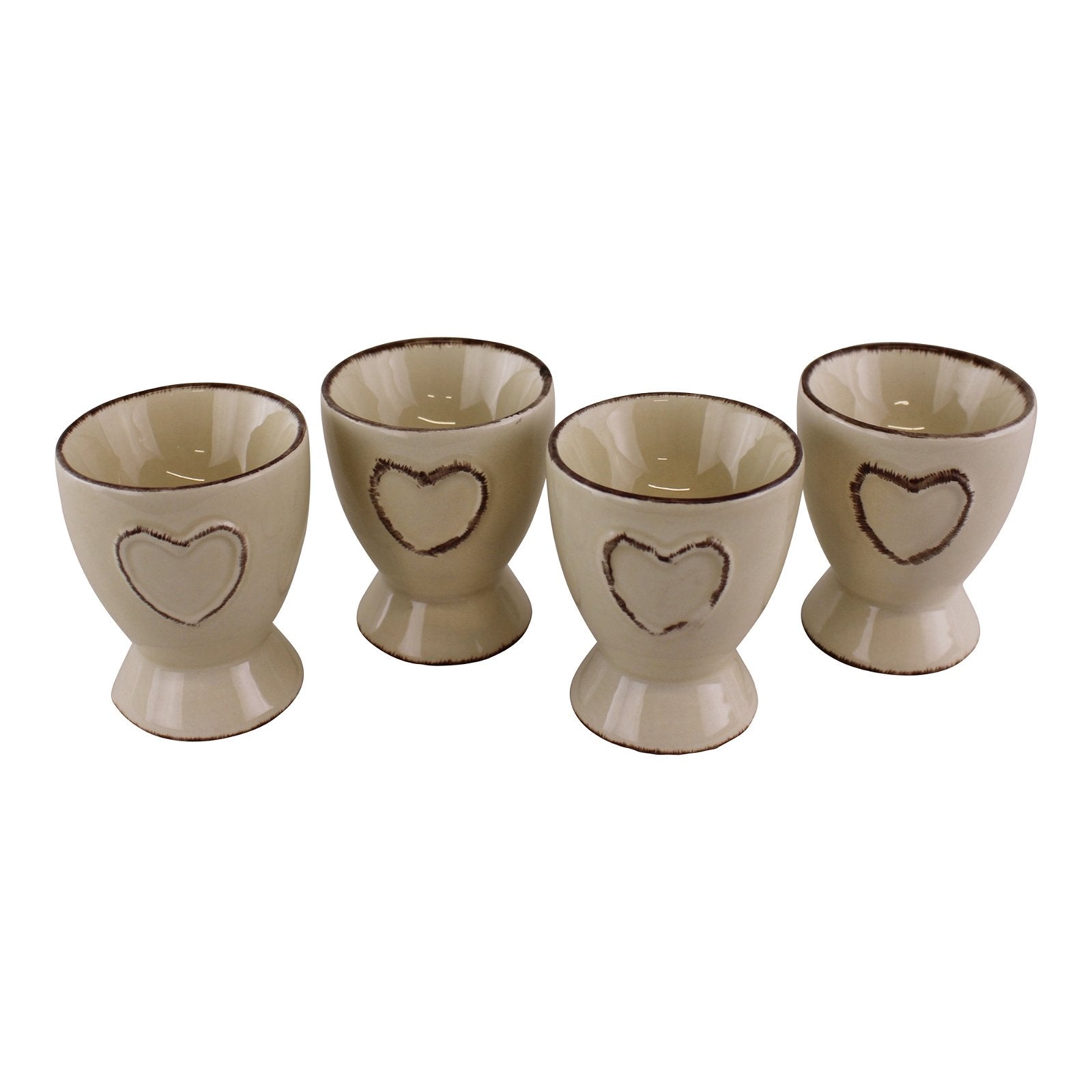 Set Of 4 Heart Range Ceramic Egg Cups