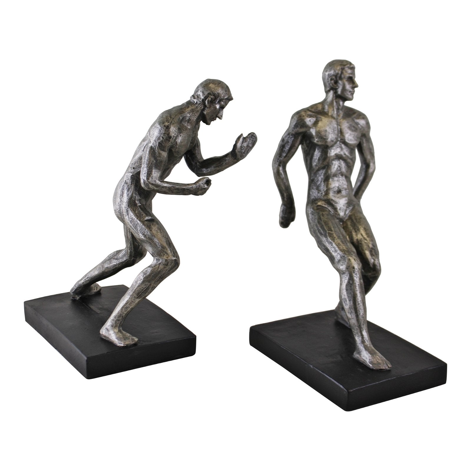 Silver Male Statue Bookends