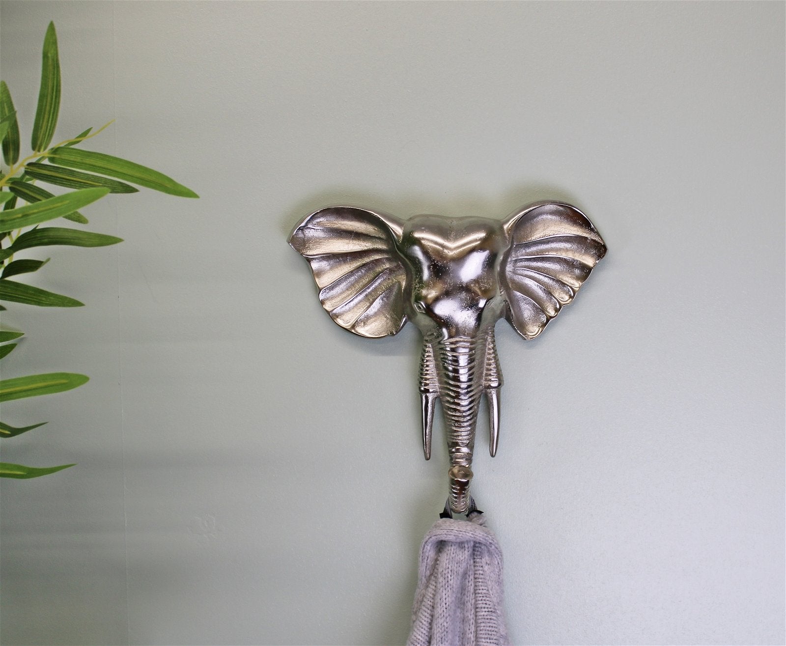 Decorative Silver Elephant Wall Hanging Hook