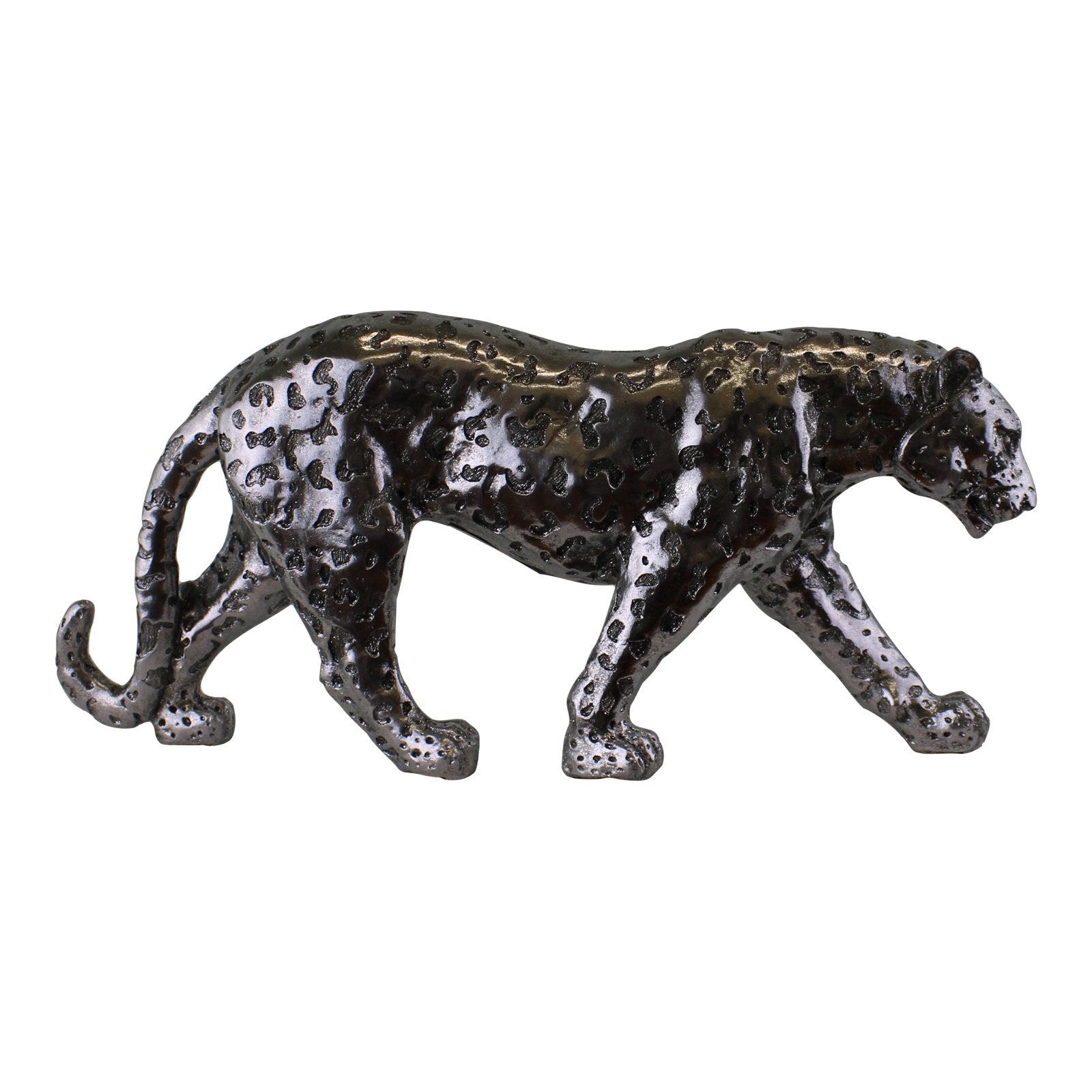 Silver Leopard Ornament Large