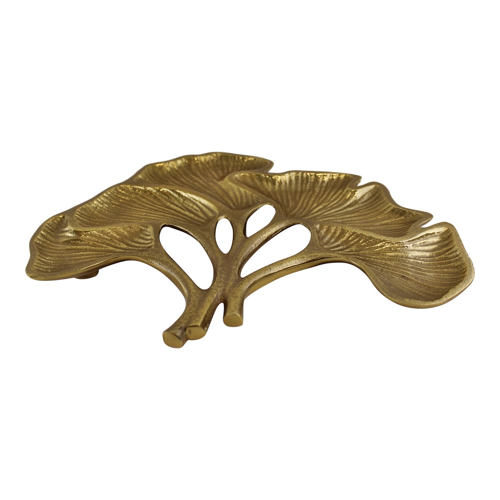 Lotus Leaf Gold Metal Decorative Plate