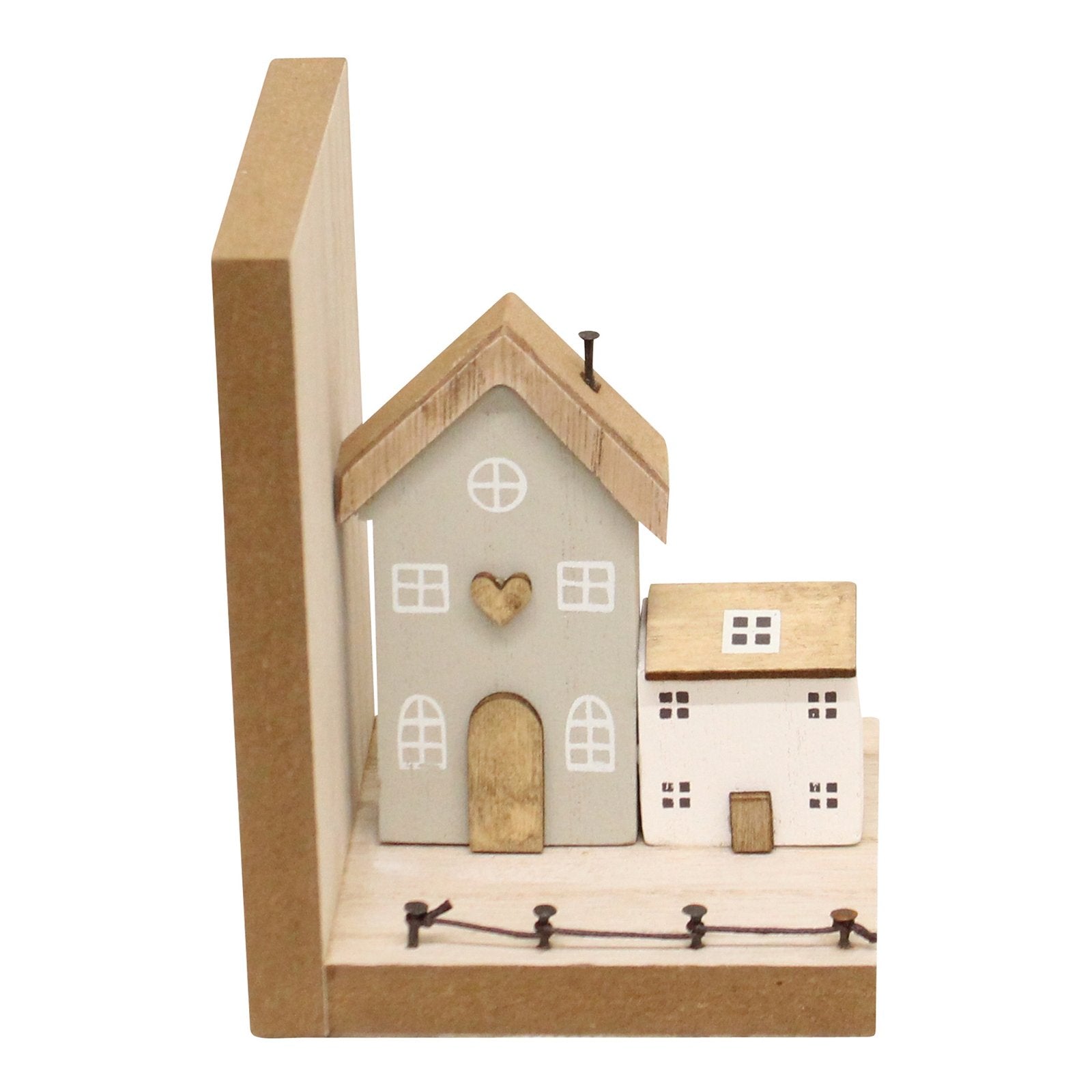 Pair of Bookends, Wooden Houses Design