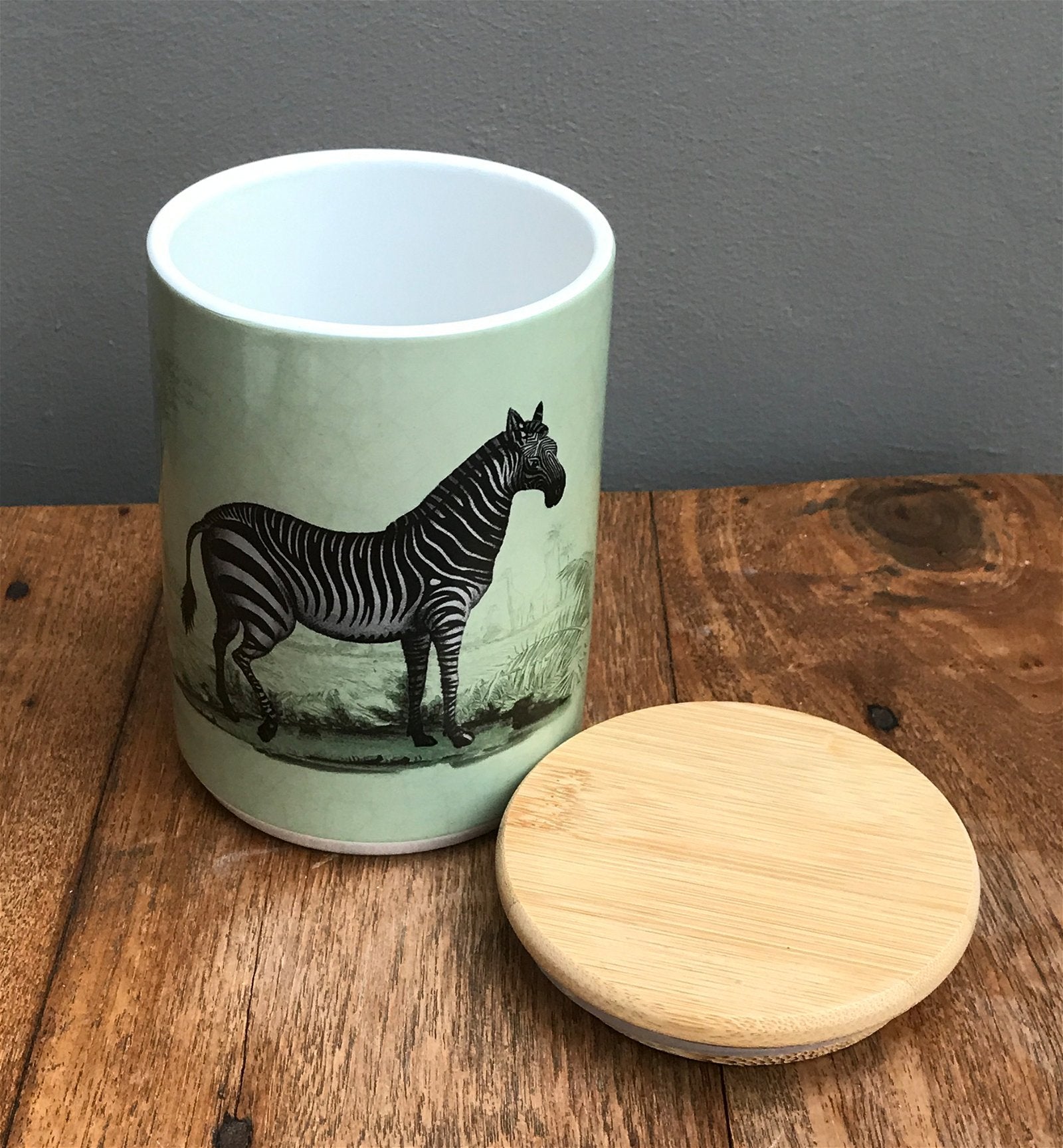 Ceramic Canister With Zebra