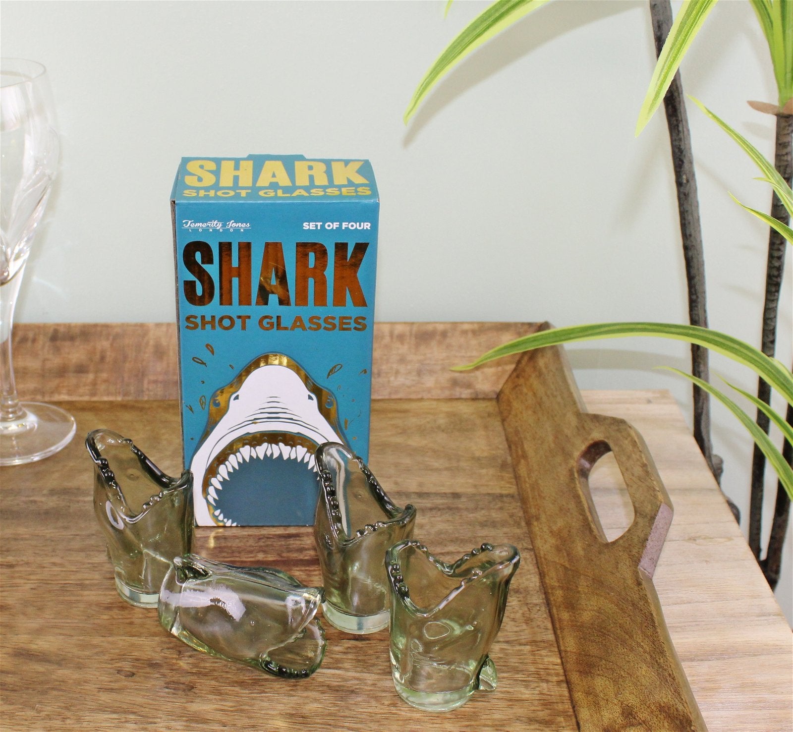 Set of 4 Shark Design Shot Glasses