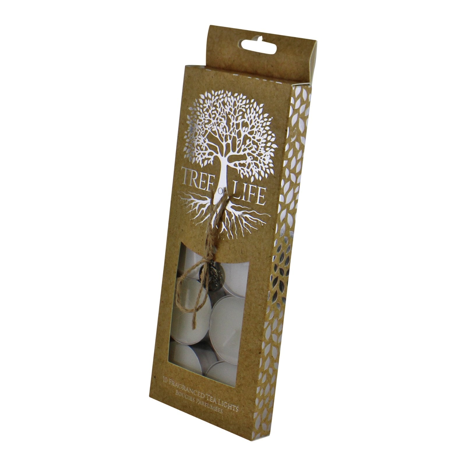 Set of 10 Tealights, Tree Of Life Design, Sandalwood Fragrance.