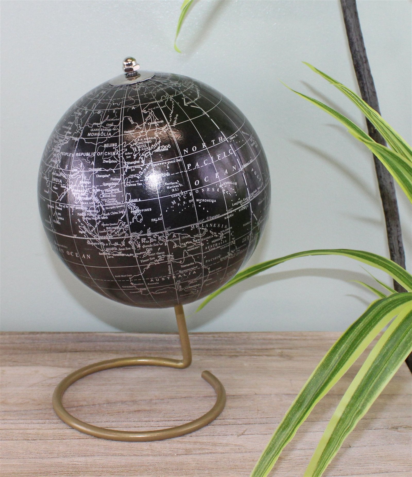 Decorative Freestanding Globe in Black