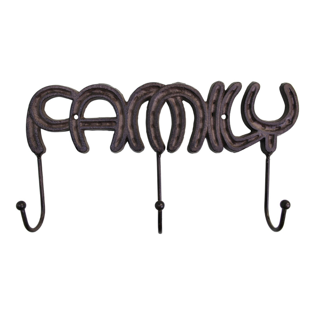 Rustic Cast Iron Wall Hooks, Family