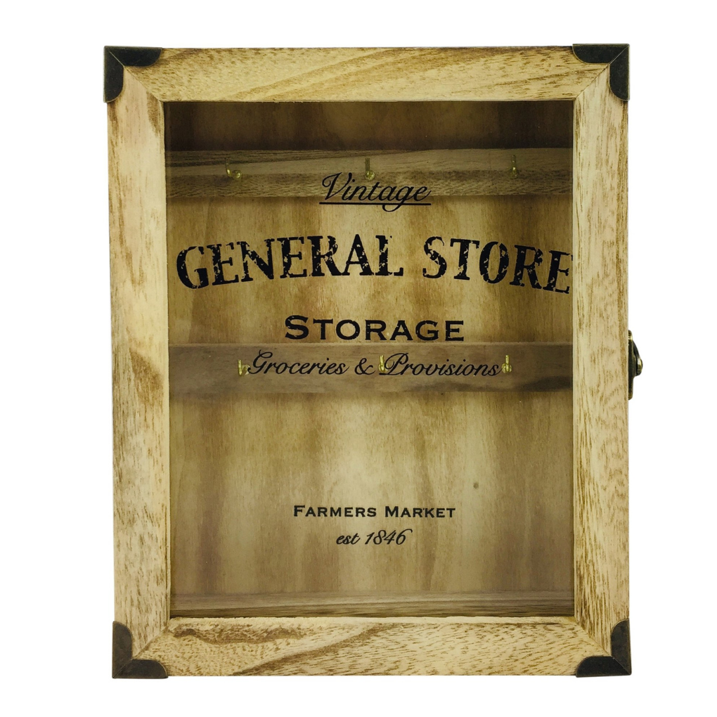 Rustic General Store Key Box Wooden