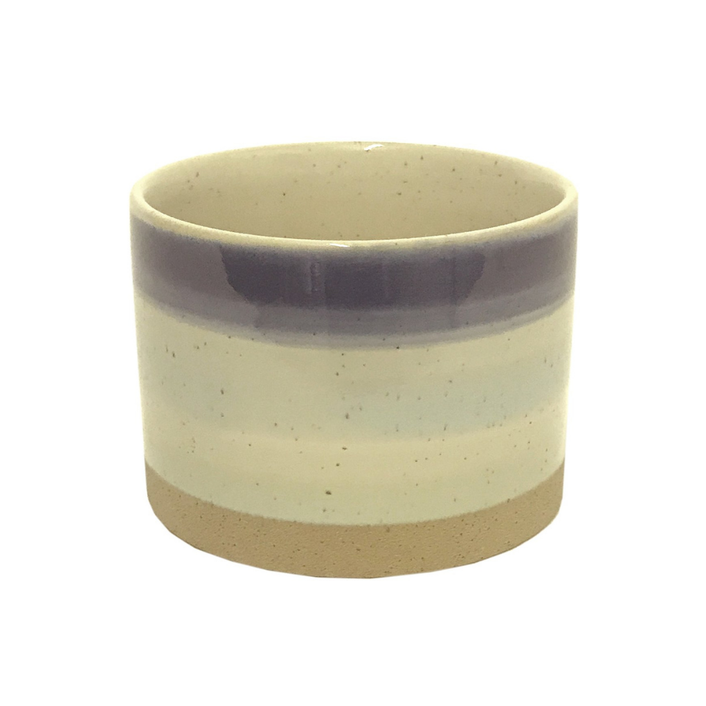 Blue Striped Ceramic Planter