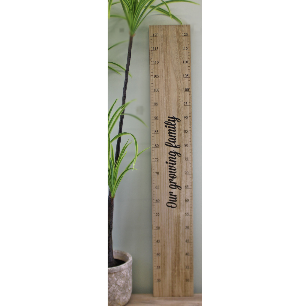 Height Chart Wall Plaque, Our Growing Family, 100cm