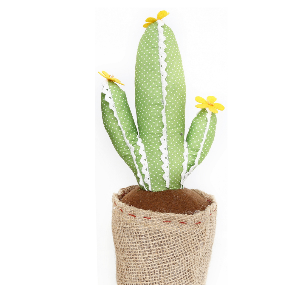 Light Green with Lace Cactus Doorstop 34cm