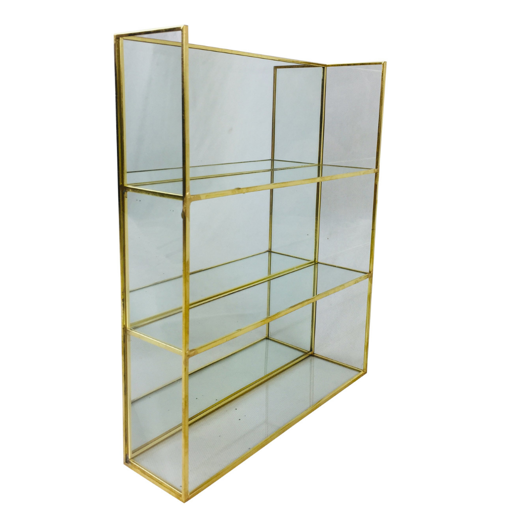 Gold Mirror Shelf Unit 28cm