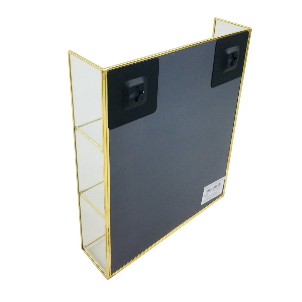 Gold Mirror Shelf Unit 28cm