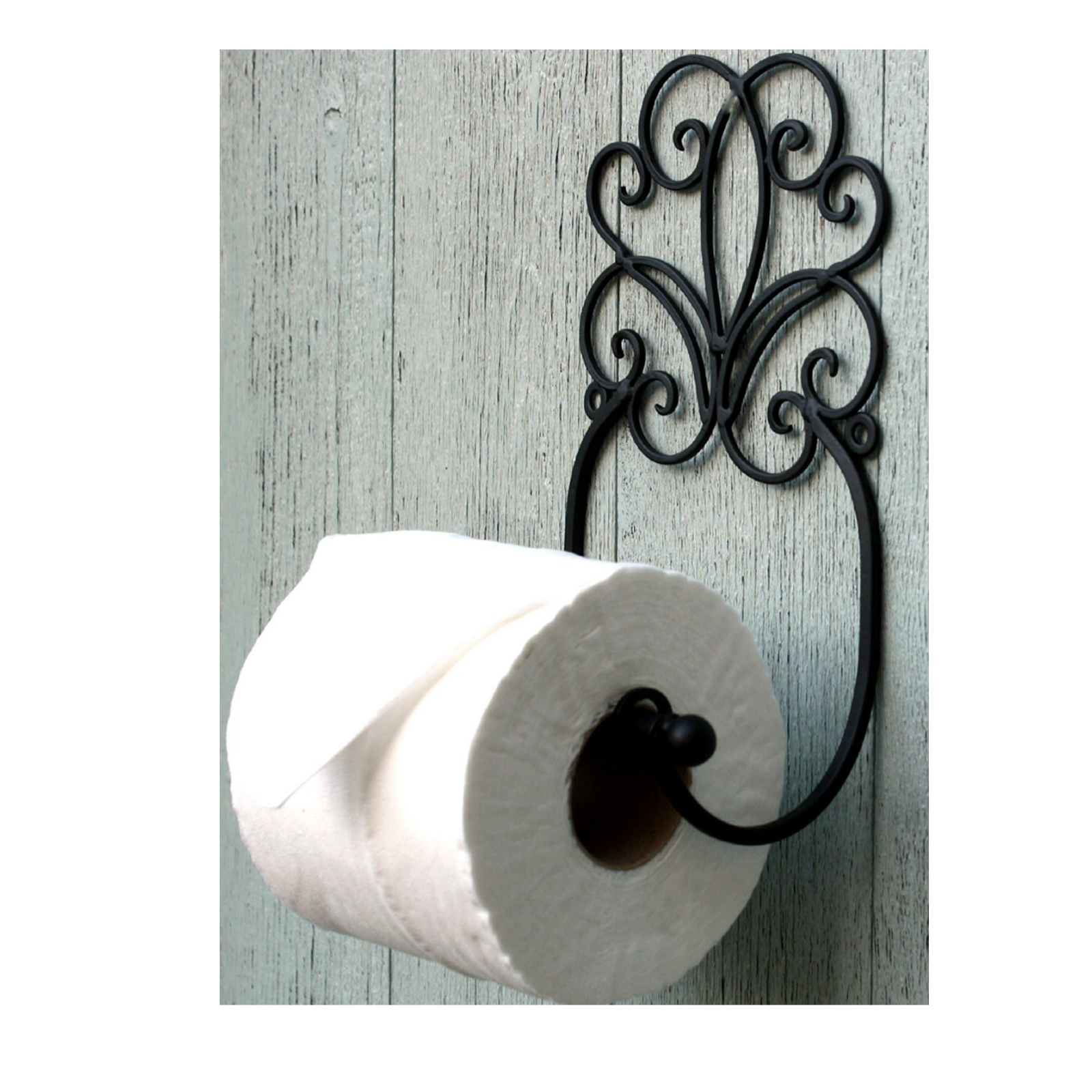 Black Scroll Wall Mounted Toilet Roll Holder