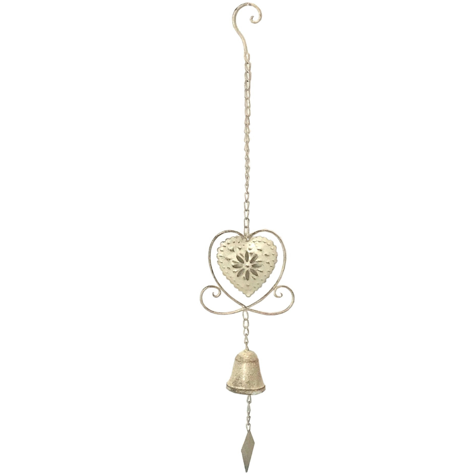 Cream Heart Hanging Decorative Bell