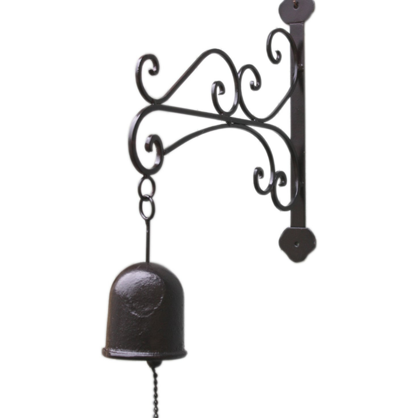 Decorative Black Metal Bell With Wall Bracket