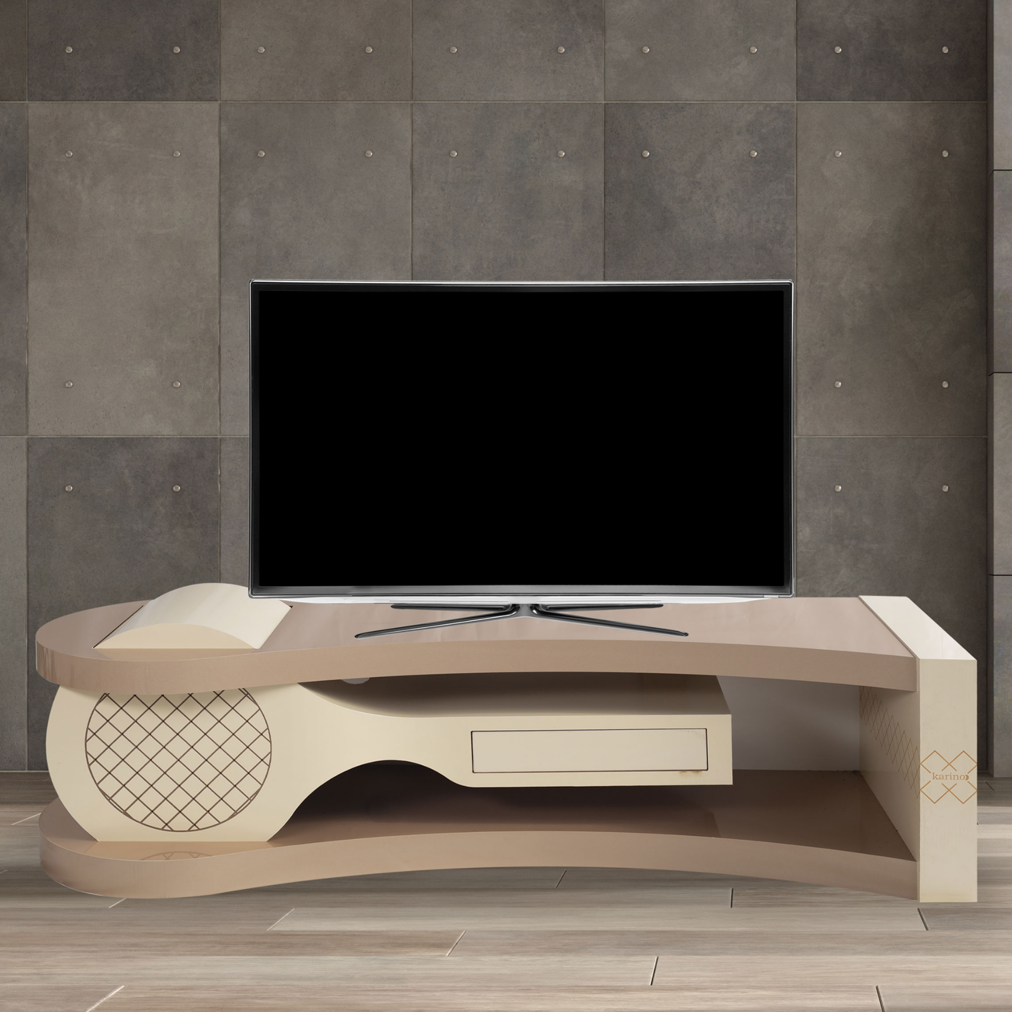 FULLY ASSEMBLED, TV STAND, TV UNIT, TV CONSOLE, MID-CENTURY MODERN ENTERTAINMENT CENTRE FOR FLAT SCREEN TV, CABLE BOX, GAMING CONSOLES, IN LIVING ROOM